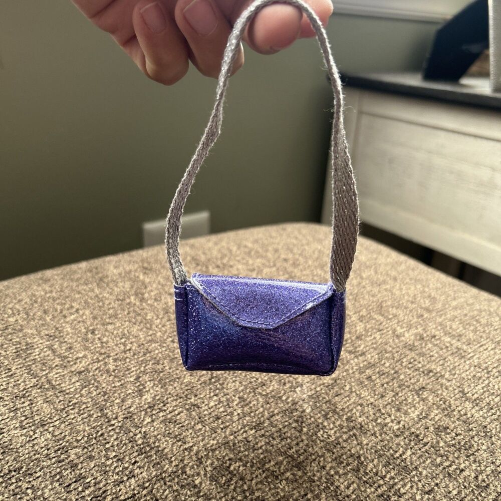 American Girl 18" Doll Sparkle and Shine Accessory Purple Vinyl Flap Purse